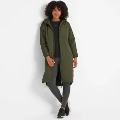 Banton Womens Oversized Shower Resistant Insulated Jacket - Dark Green