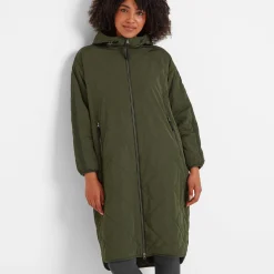 Banton Womens Oversized Shower Resistant Insulated Jacket - Dark Green