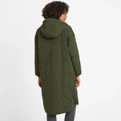 Banton Womens Oversized Shower Resistant Insulated Jacket - Dark Green