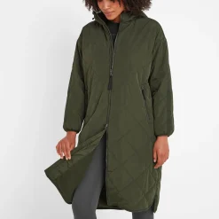 Banton Womens Oversized Shower Resistant Insulated Jacket - Dark Green