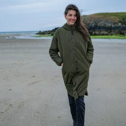 Banton Womens Oversized Shower Resistant Insulated Jacket - Dark Green