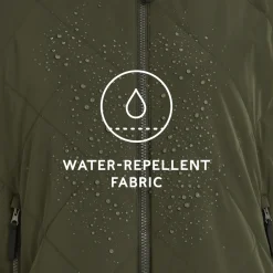Banton Womens Oversized Shower Resistant Insulated Jacket - Dark Green