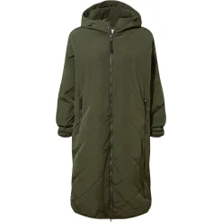Banton Womens Oversized Shower Resistant Insulated Jacket - Dark Green