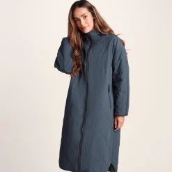 Banton Womens Oversized Shower Resistant Insulated Jacket - Washed Blue