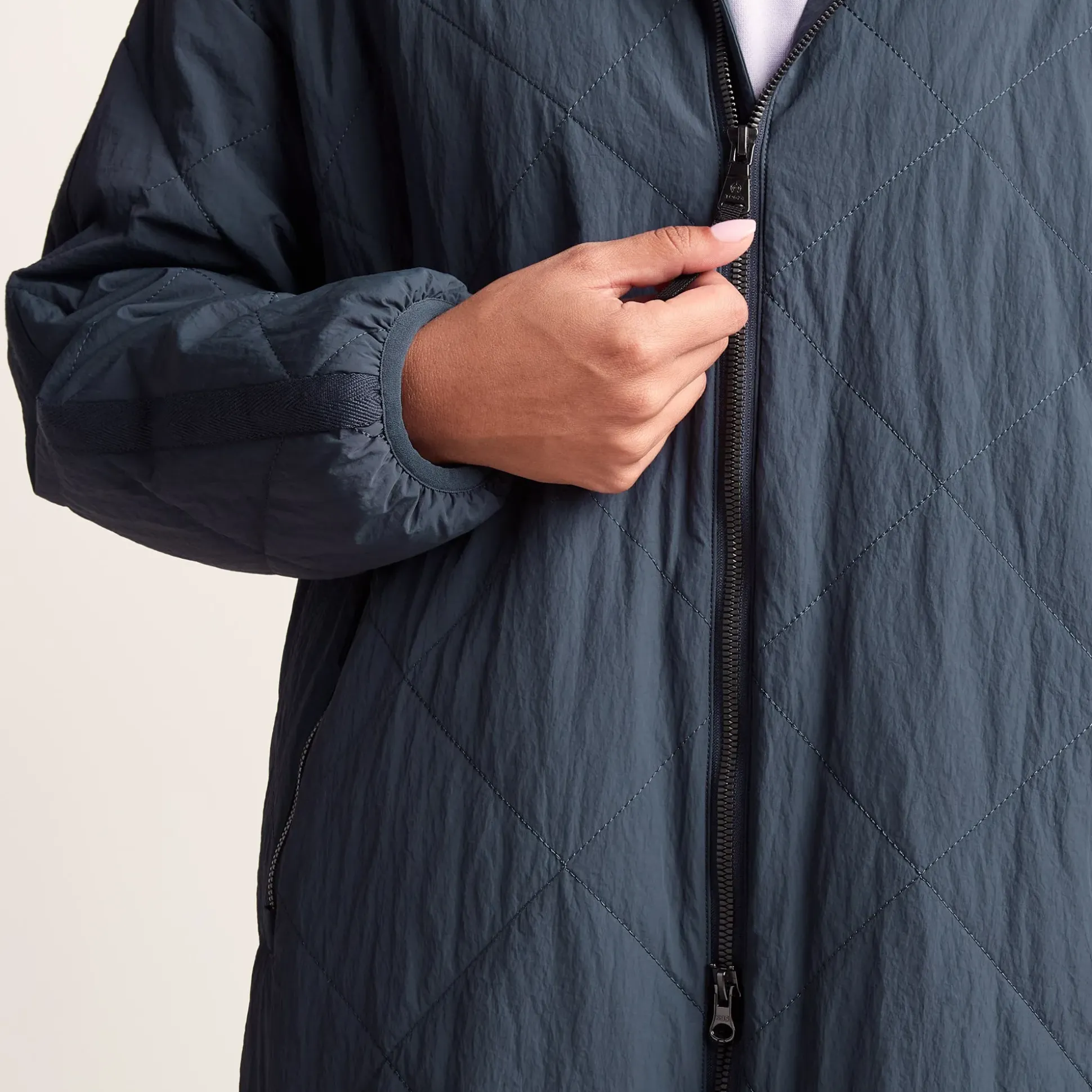 Banton Womens Oversized Shower Resistant Insulated Jacket - Washed Blue