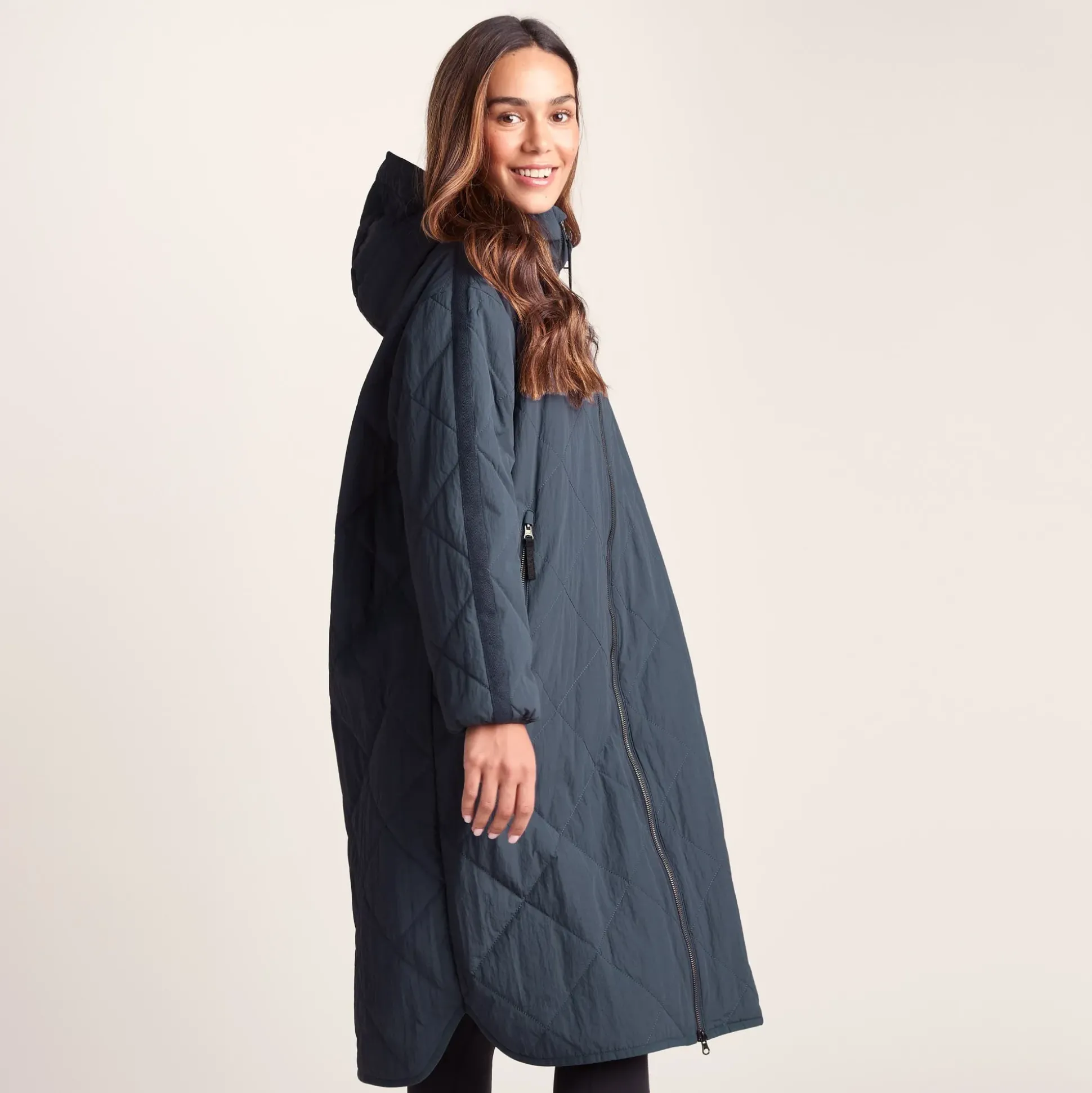 Banton Womens Oversized Shower Resistant Insulated Jacket - Washed Blue