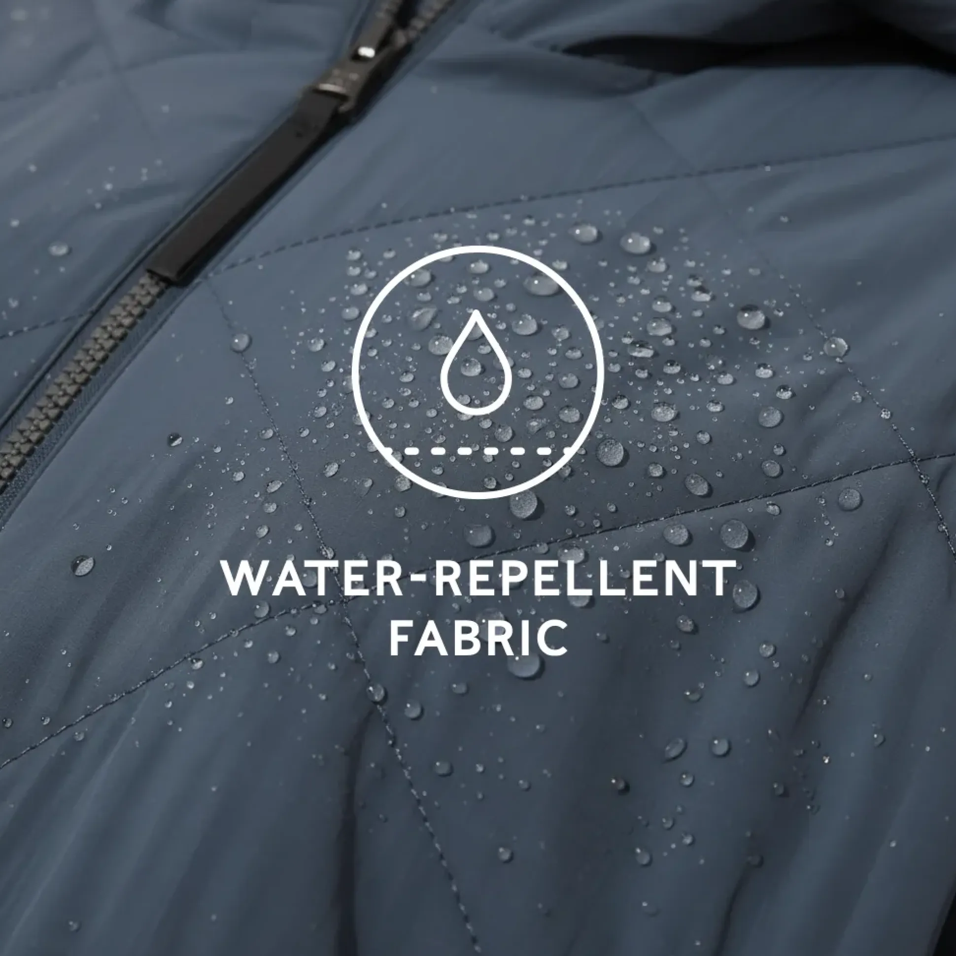 Banton Womens Oversized Shower Resistant Insulated Jacket - Washed Blue