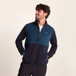 Banwell Mens Microfleece Jacket - Dark Indigo/Petrol Green