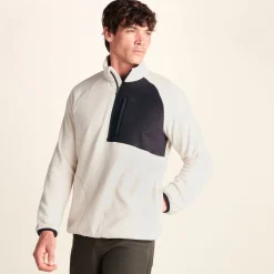 Barker Mens Midweight Microfleece Half Zip Pullover - Buttercream