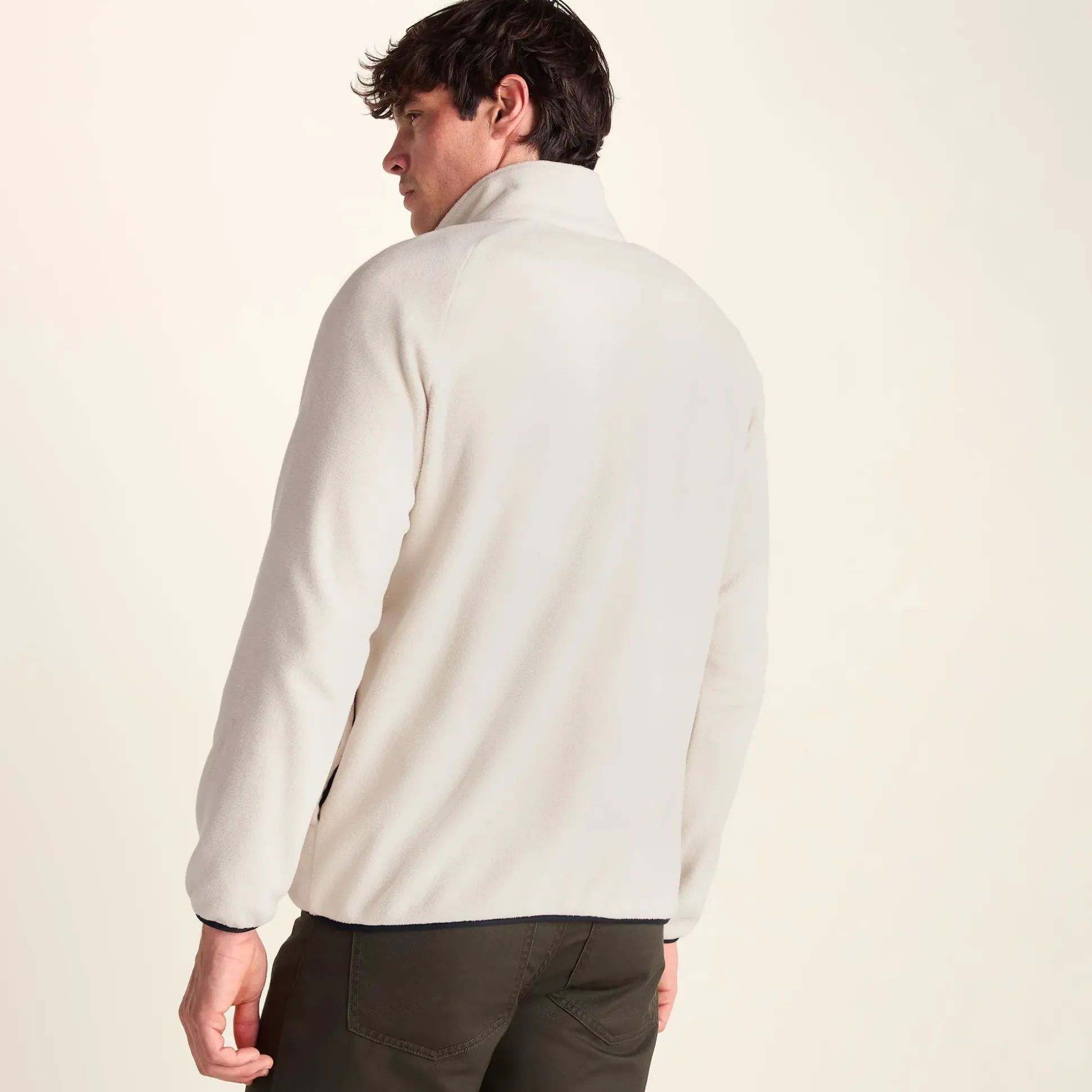 Barker Mens Midweight Microfleece Half Zip Pullover - Buttercream