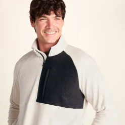 Barker Mens Midweight Microfleece Half Zip Pullover - Buttercream