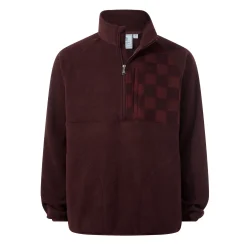 Barker Mens Midweight Microfleece Half Zip Pullover - Deep Brown