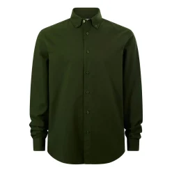 Barry Mens Long Sleeved Cotton Oxford Shirt - Leaf Green