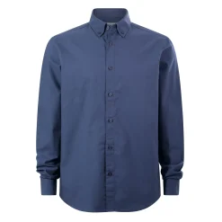 Barry Mens Long Sleeved Cotton Oxford Shirt - Smokey Blue