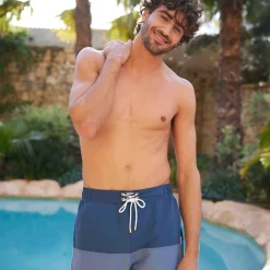 Bendon Mens Swimshorts - Inky Blue/Blue Dolphin/Sunflower