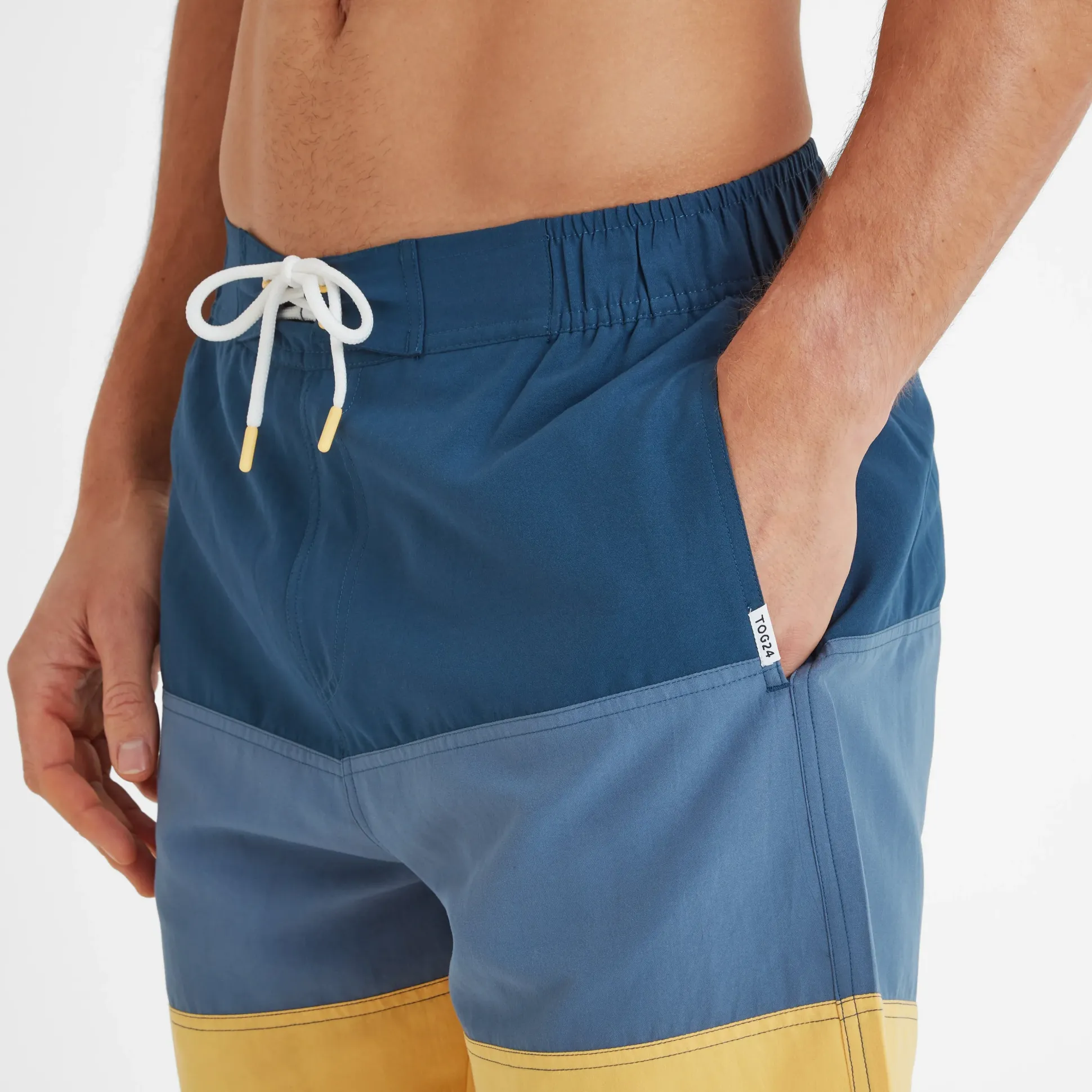 Bendon Mens Swimshorts - Inky Blue/Blue Dolphin/Sunflower