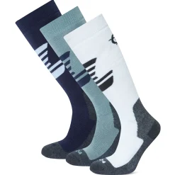 Bergenz 3 Pack Womens Ski Socks - Oxford Blue/Mist Grey/Optic White