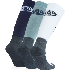 Bergenz 3 Pack Womens Ski Socks - Oxford Blue/Mist Grey/Optic White