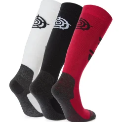 Bergenz 3 Pack Womens Ski Socks - Black/Dark Pink/Optic White