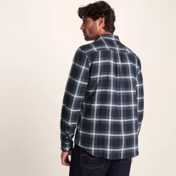 Bertram Mens Long Sleeve Cotton Flannel Shirt - Arctic Blue Check