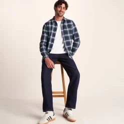 Bertram Mens Long Sleeve Cotton Flannel Shirt - Arctic Blue Check
