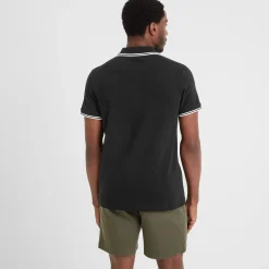 Biston Mens 100% Cotton Pique Polo Shirt - Black