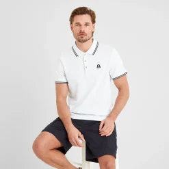 Biston Mens 100% Cotton Pique Polo Shirt - Optic White