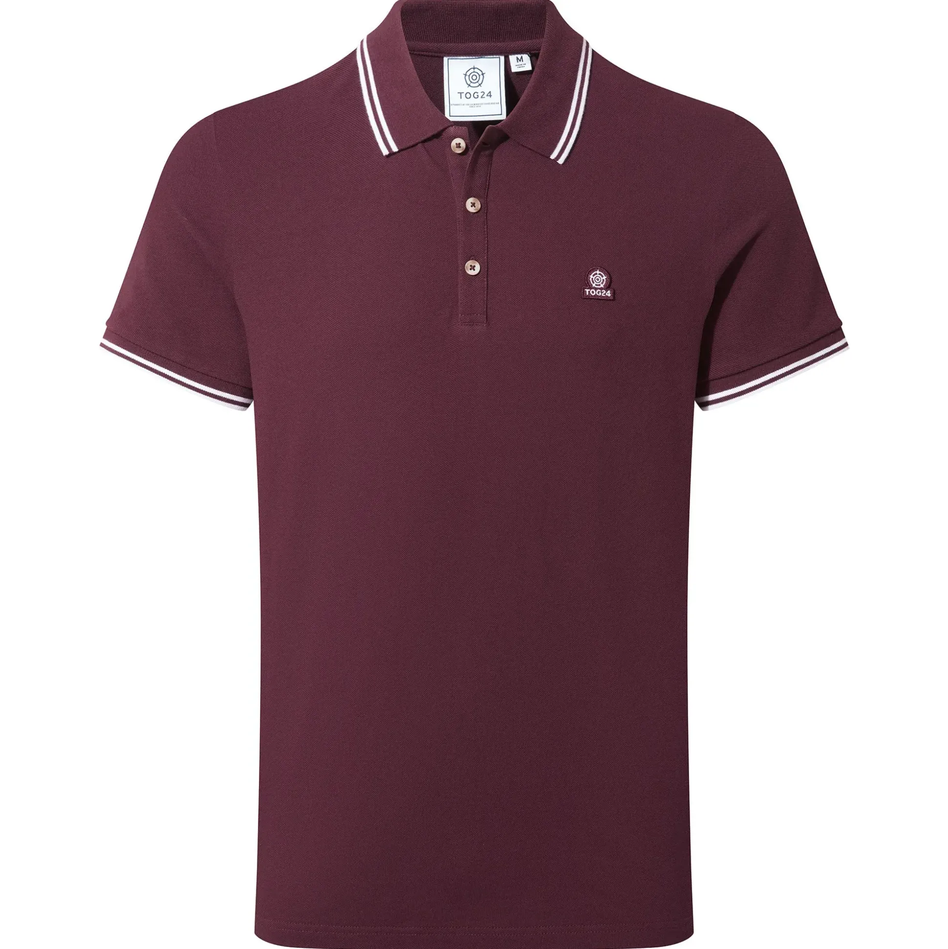 Biston Mens 100% Cotton Pique Polo Shirt - Deep Port