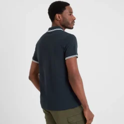 Biston Mens 100% Cotton Pique Polo Shirt - Dark Indigo