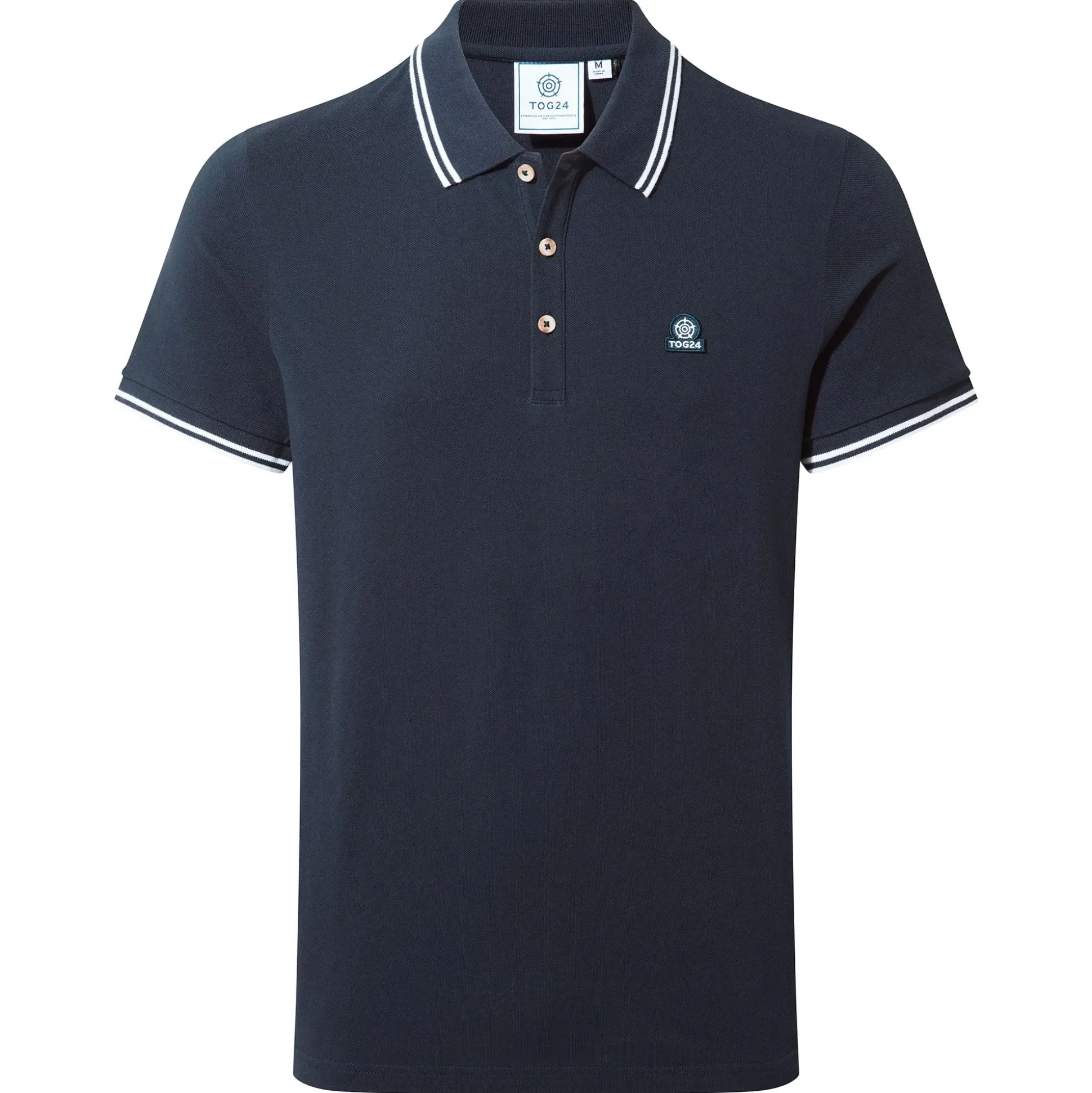Biston Mens 100% Cotton Pique Polo Shirt - Dark Indigo