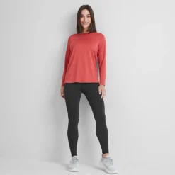 Blakely Womens Long Sleeve Performance Top - Cranberry Marl