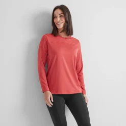 Blakely Womens Long Sleeve Performance Top - Cranberry Marl