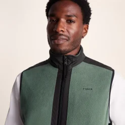 Boltby Mens Relaxed Fit Microfleece Gilet - Black/Light Forest