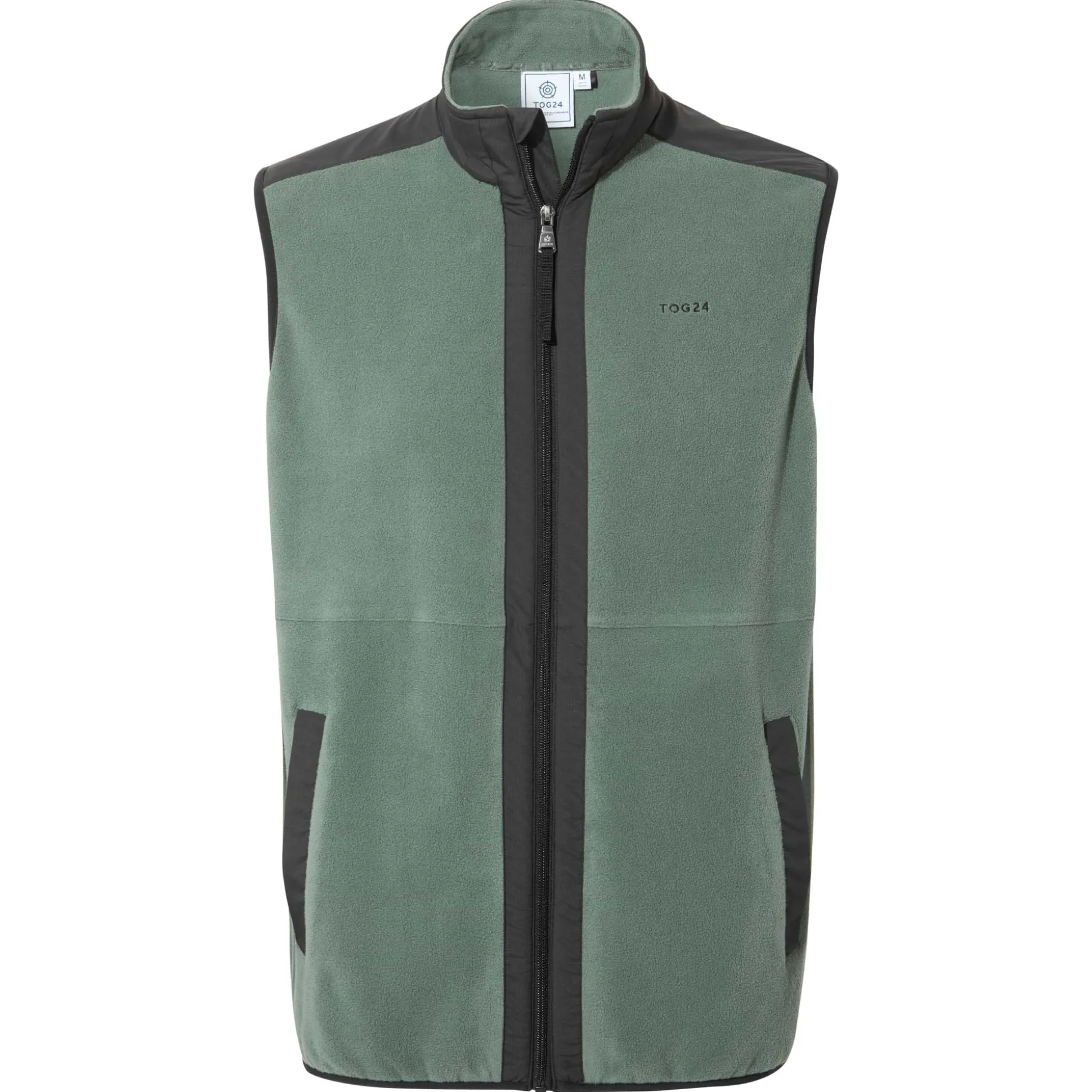 Boltby Mens Relaxed Fit Microfleece Gilet - Black/Light Forest