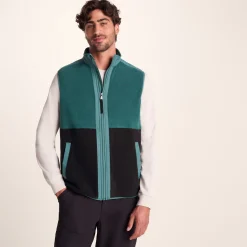 Boltby Mens Relaxed Fit Microfleece Gilet - Hydro Blue/Black