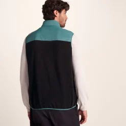 Boltby Mens Relaxed Fit Microfleece Gilet - Hydro Blue/Black