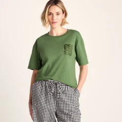 Botanical Womens Relaxed Fit Supersoft T-shirt - Dark Matcha