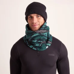 Bramley Snow Tube - Dk Turquoise Abstract Mountain Print