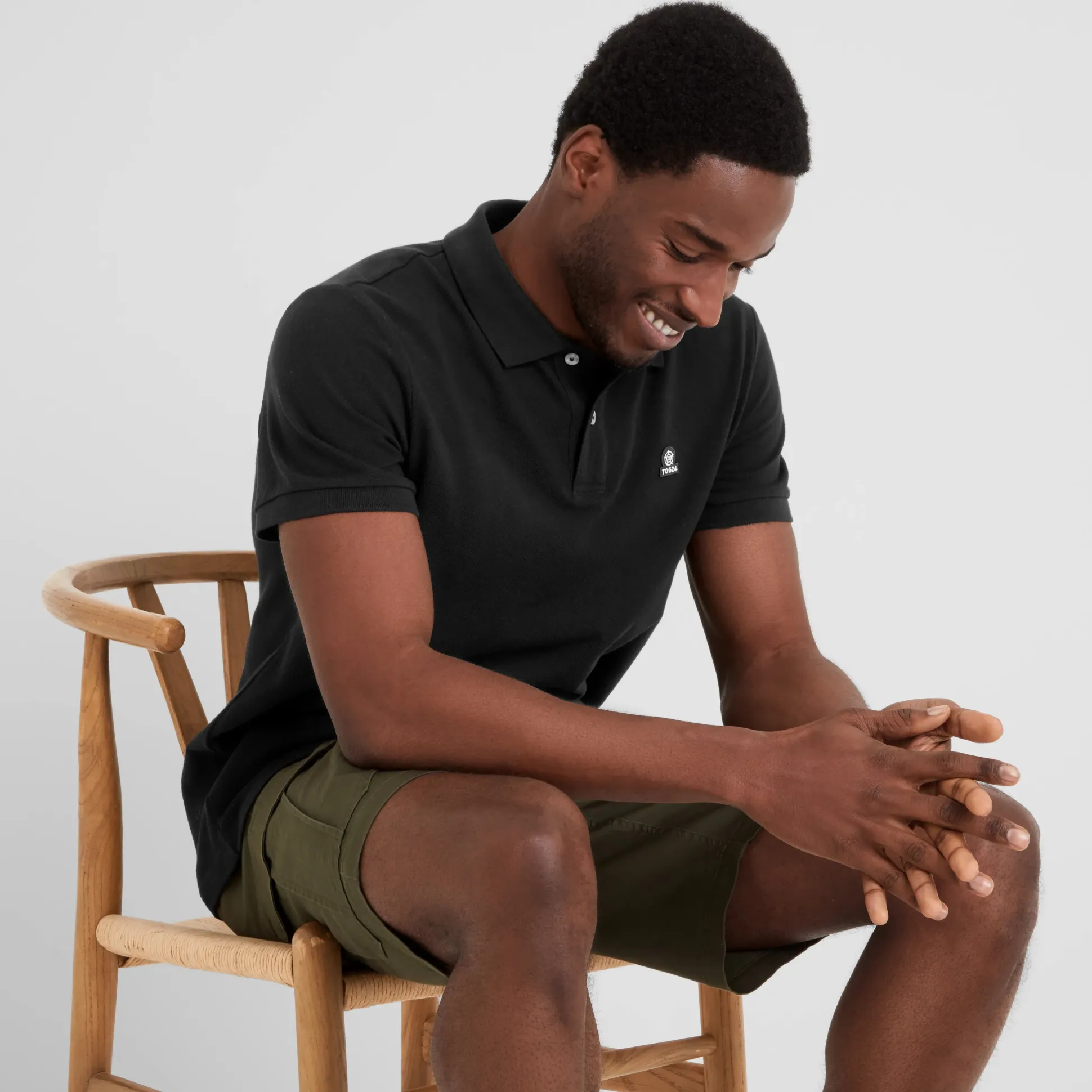 Braunton Mens 100% Cotton Pique Polo Shirt - Black