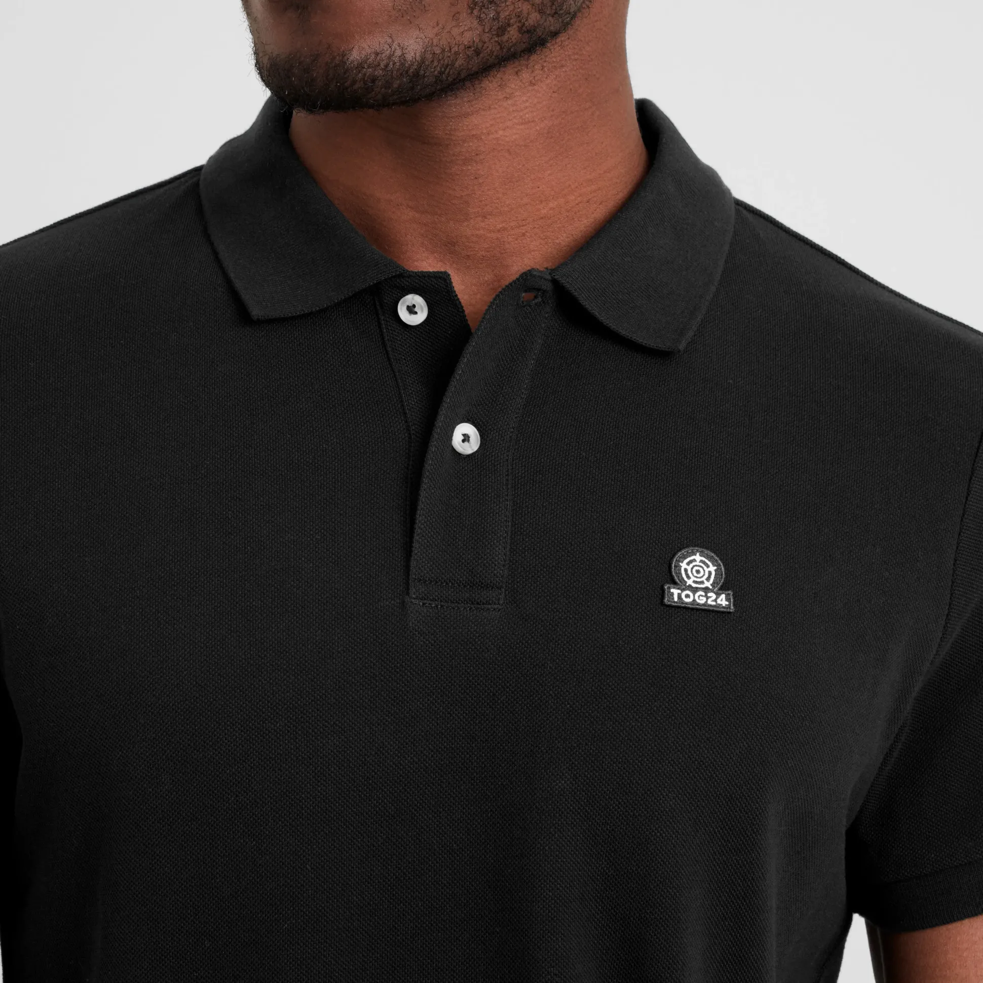 Braunton Mens 100% Cotton Pique Polo Shirt - Black