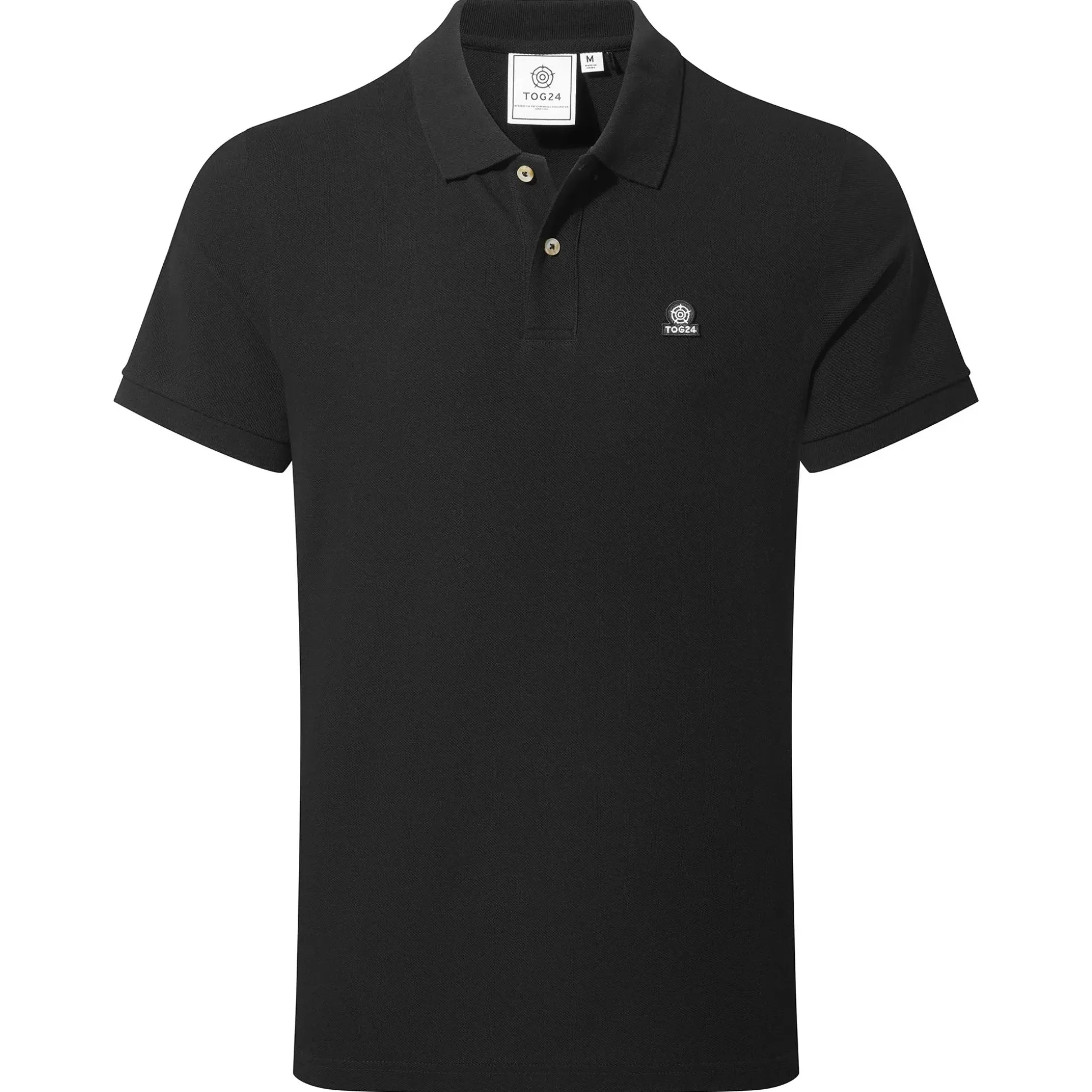 Braunton Mens 100% Cotton Pique Polo Shirt - Black