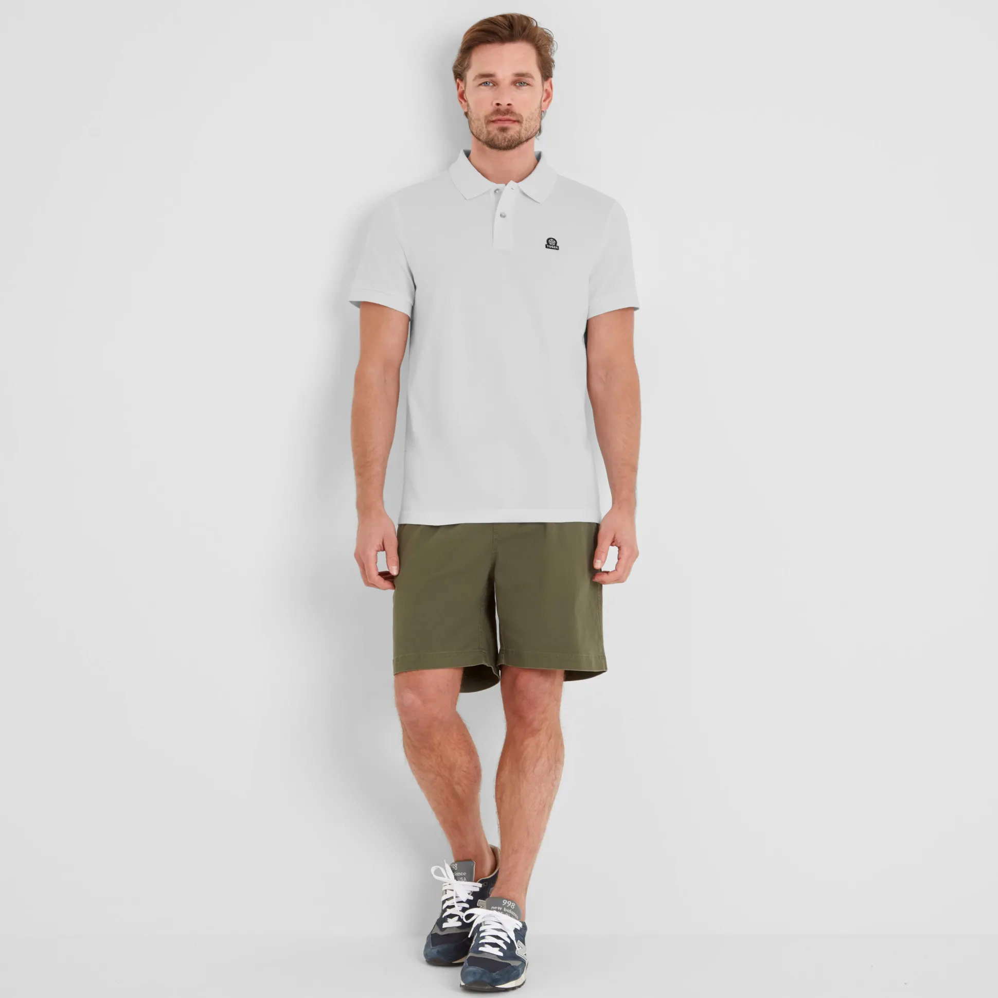 Braunton Mens 100% Cotton Pique Polo Shirt - Optic White