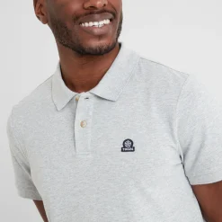 Braunton Mens 100% Cotton Pique Polo Shirt - Light Grey Marl