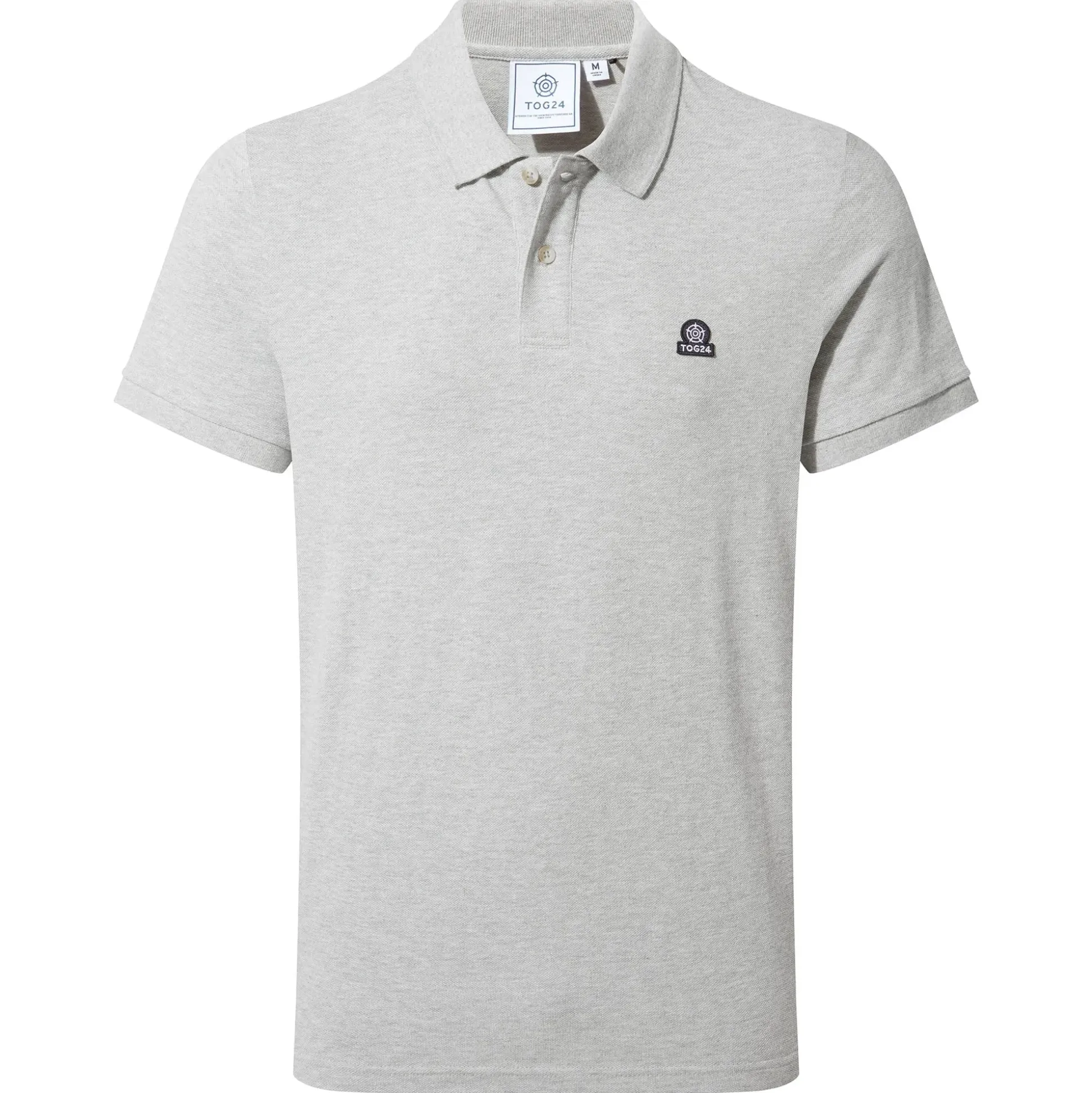 Braunton Mens 100% Cotton Pique Polo Shirt - Light Grey Marl