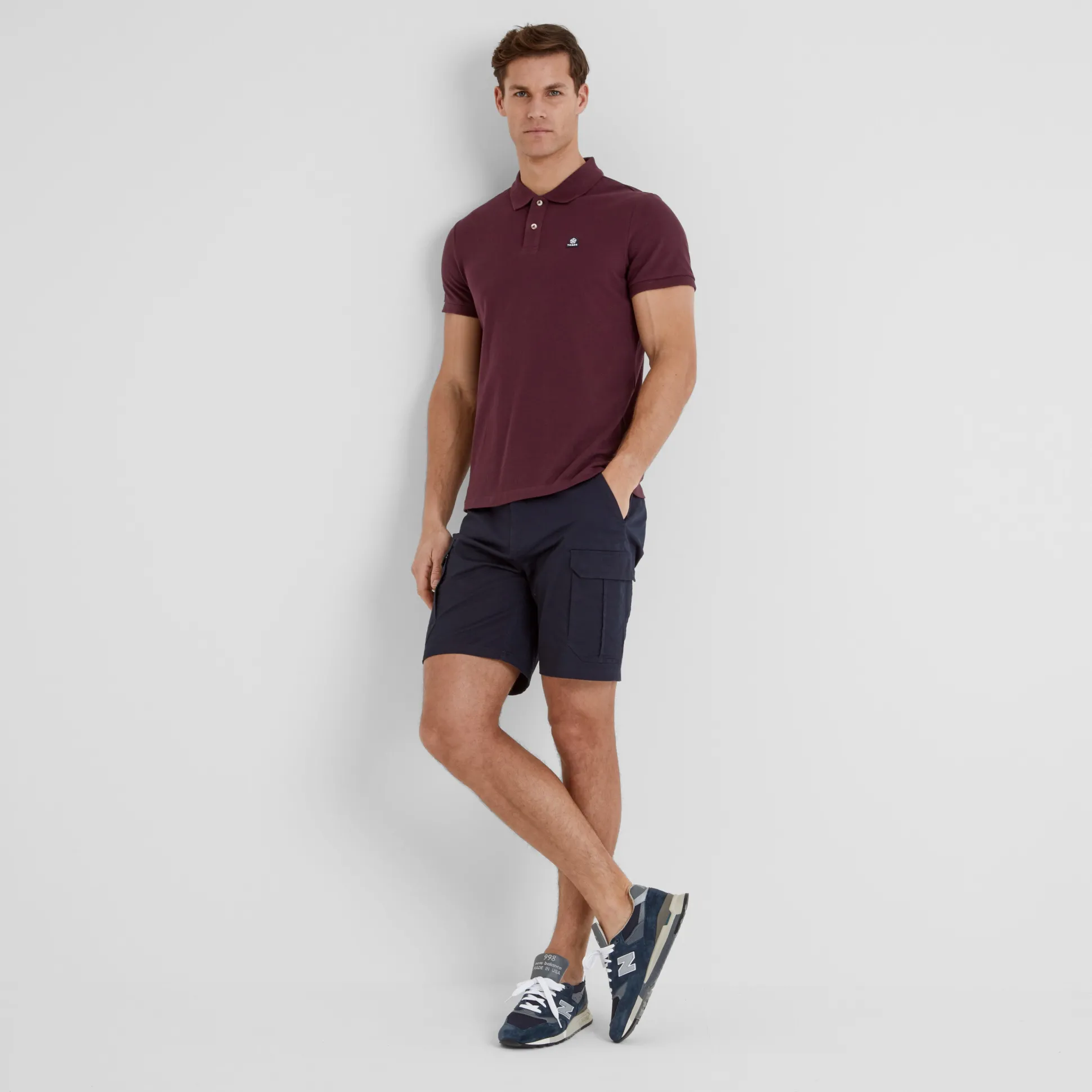 Braunton Mens 100% Cotton Pique Polo Shirt - Deep Port