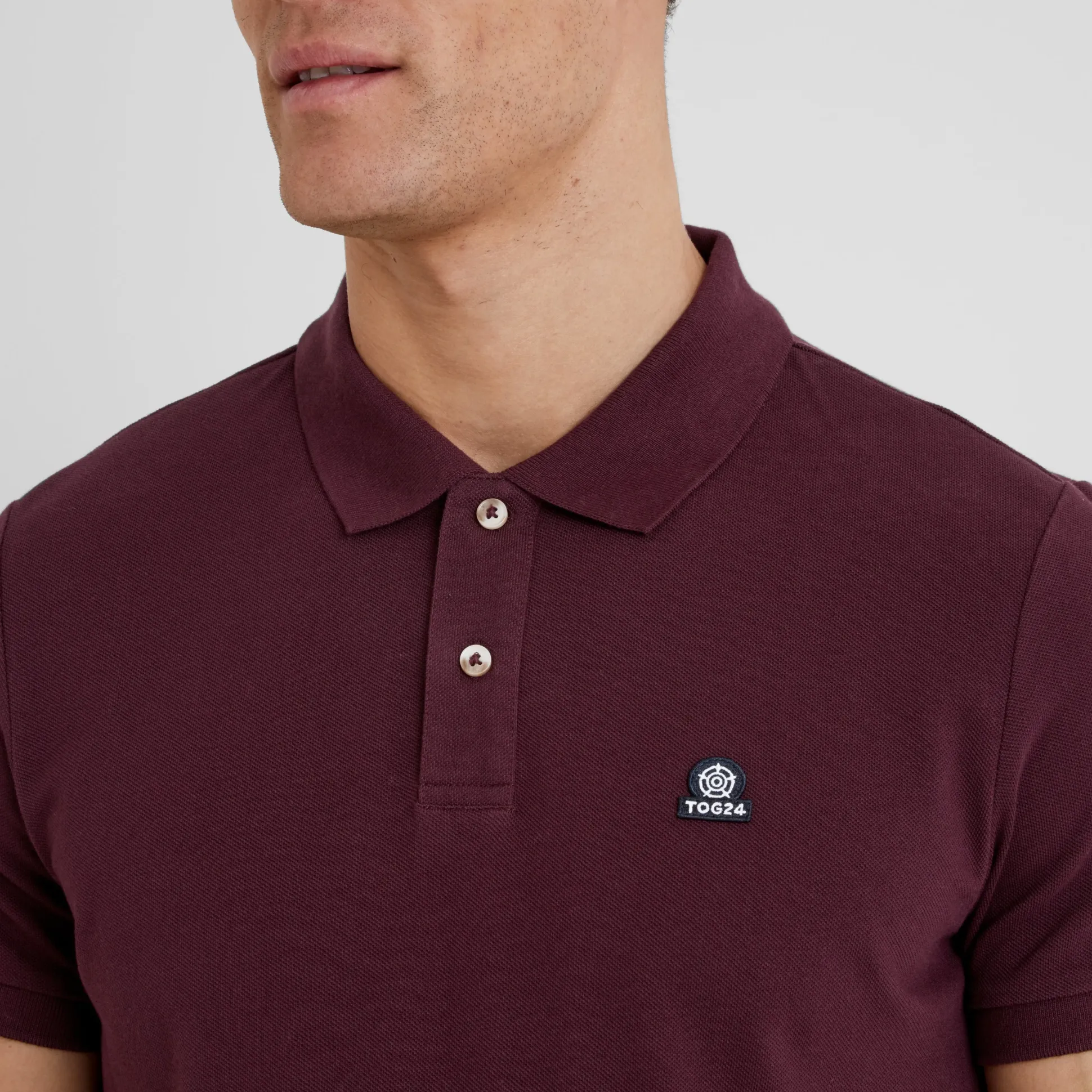 Braunton Mens 100% Cotton Pique Polo Shirt - Deep Port