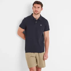 Braunton Mens 100% Cotton Pique Polo Shirt - Dark Indigo