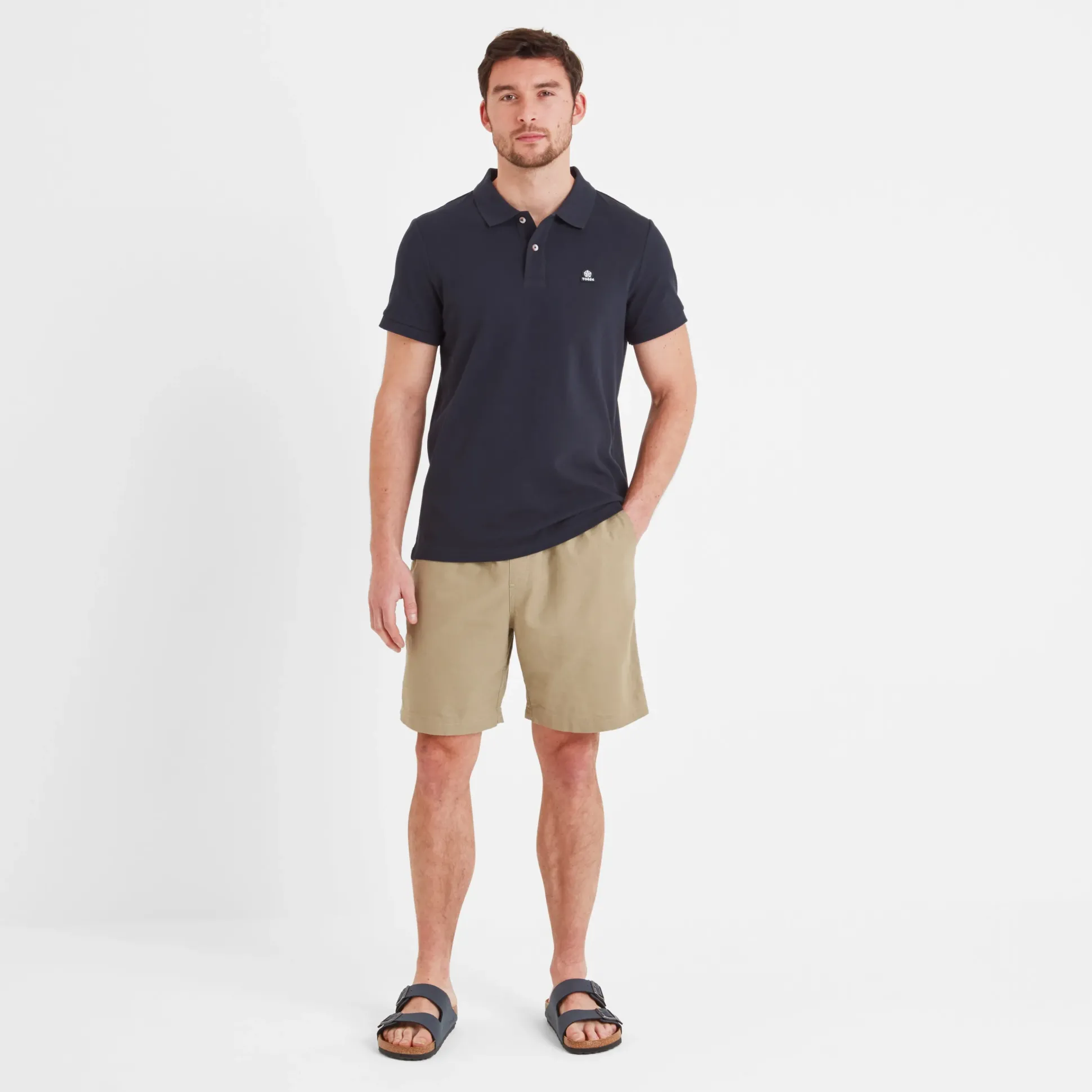 Braunton Mens 100% Cotton Pique Polo Shirt - Dark Indigo