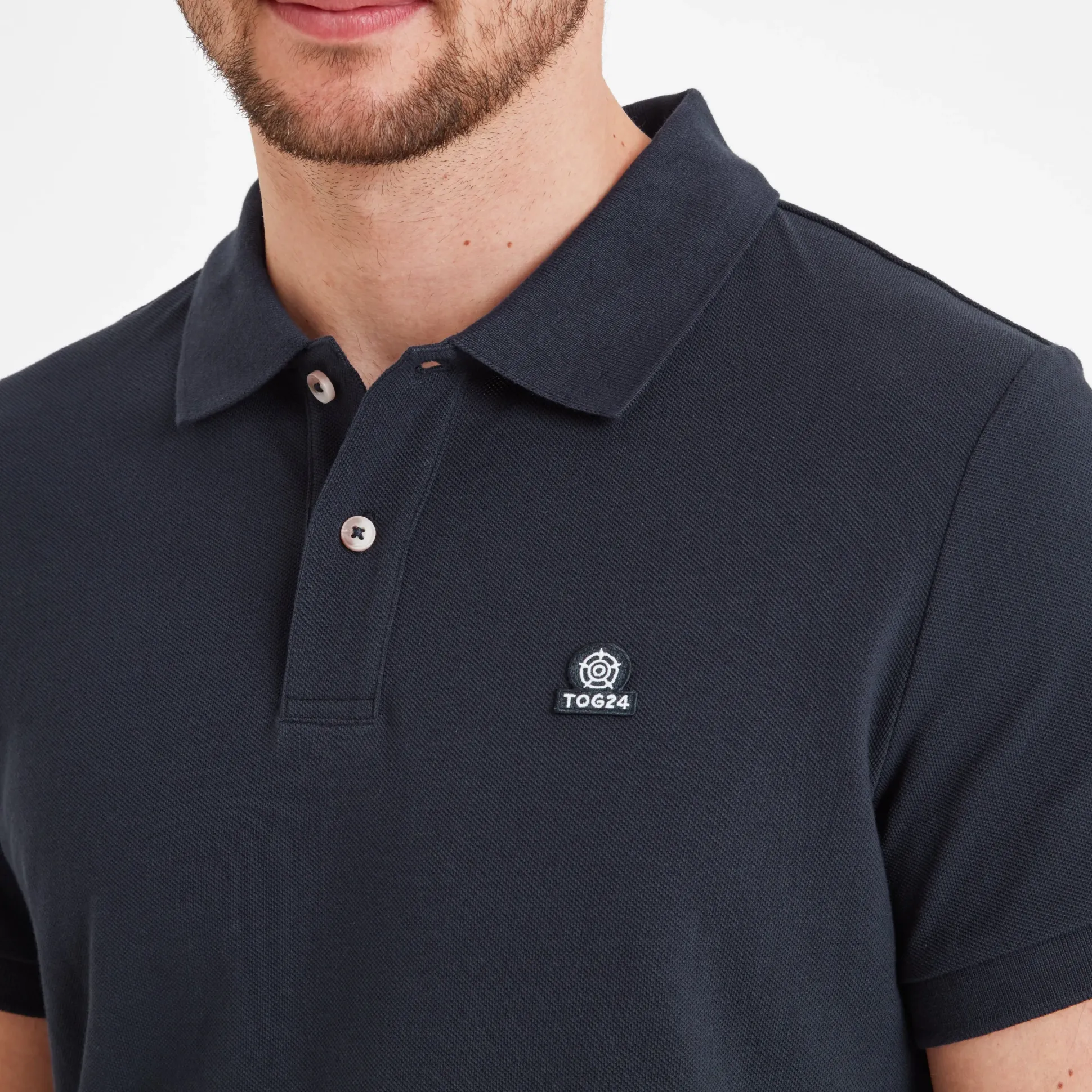 Braunton Mens 100% Cotton Pique Polo Shirt - Dark Indigo