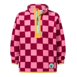 Brecknock Kids Shaun the Sheep Fleece Zip Neck - Candy Floss/Beetroot Red